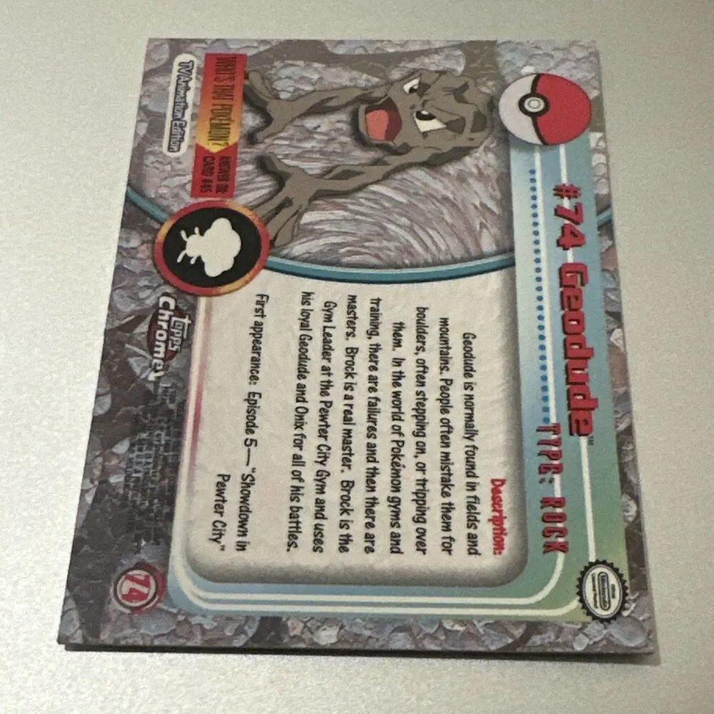 2000 Topps Chrome Pokemon: Geodude #74 - NM